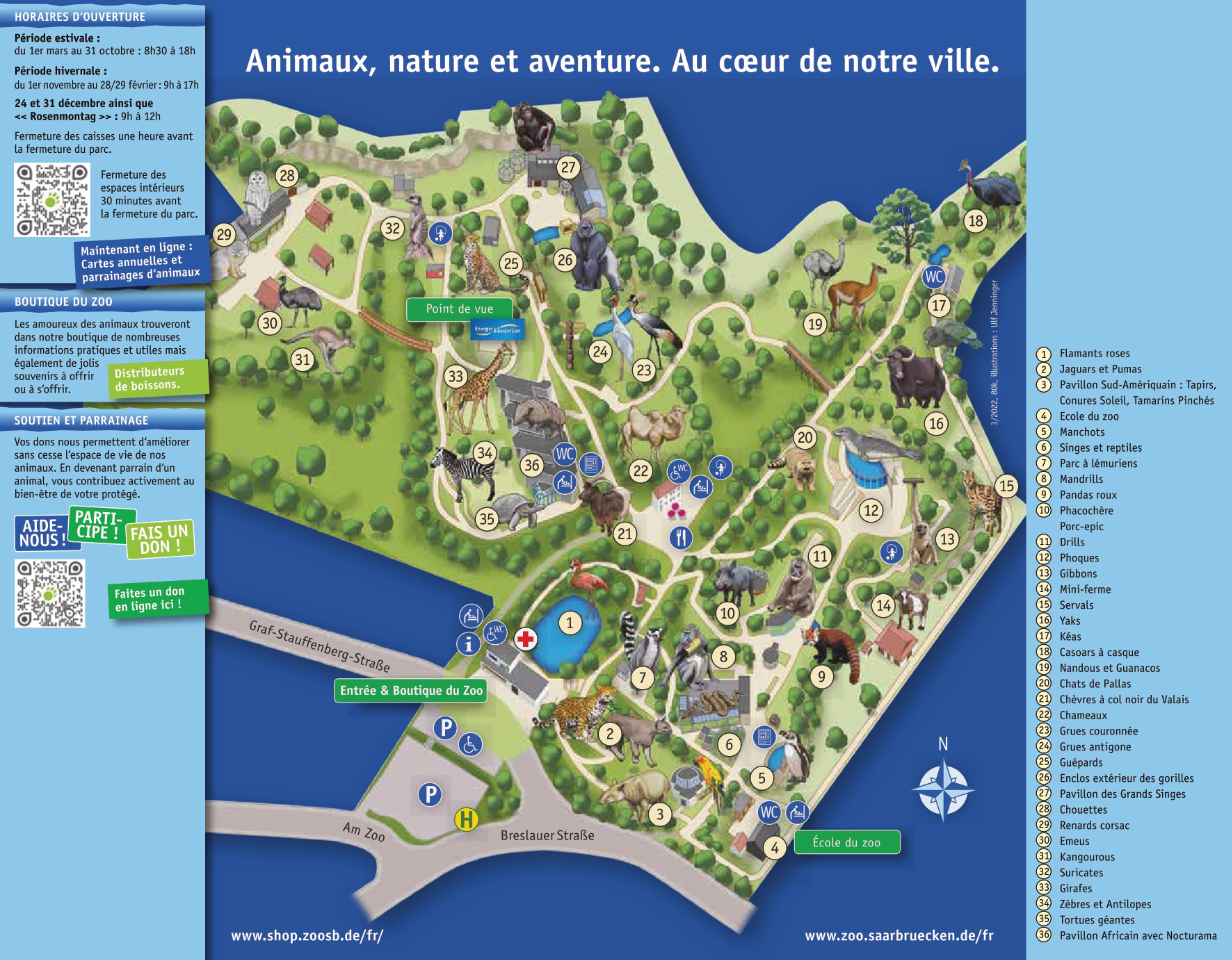 Plan du zoo | Zoologischer Garten