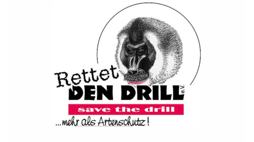 Das Logo des Vereins Rettet den Drill ist zu sehen