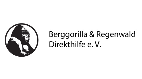 Das Logo der Berggorilla- und Regenwaldhilfe ist zu sehen